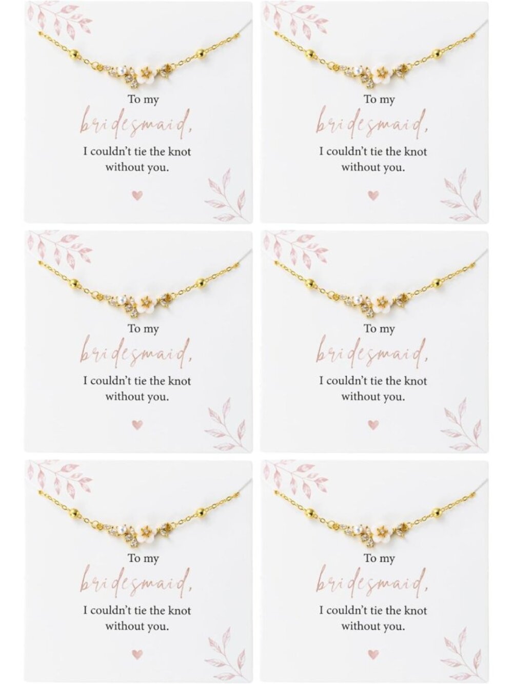 Bridesmaid Jewelry Gift Set - Camellia Bracelets for Women, 4/6/8 Pieces